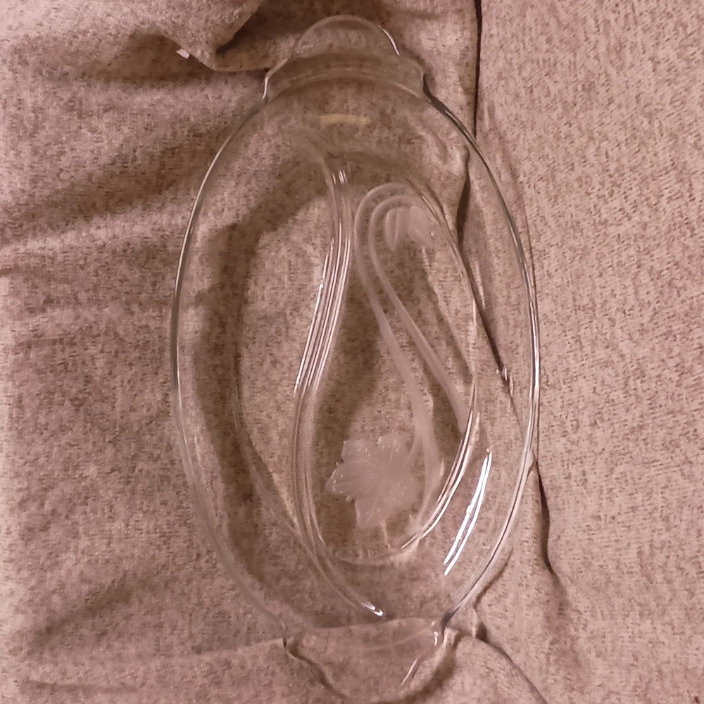 Mikasa Studio Nova divided oval serving dish. Etched flower. Flawless!